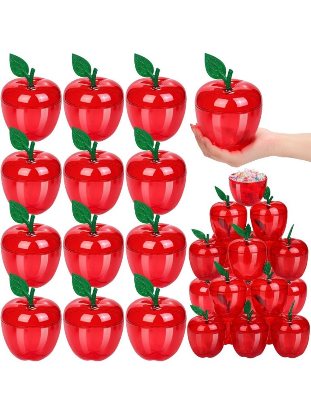 50 Pack Red Apple Candy Boxes - Teacher Appreciation, Wedding, Party Supplies